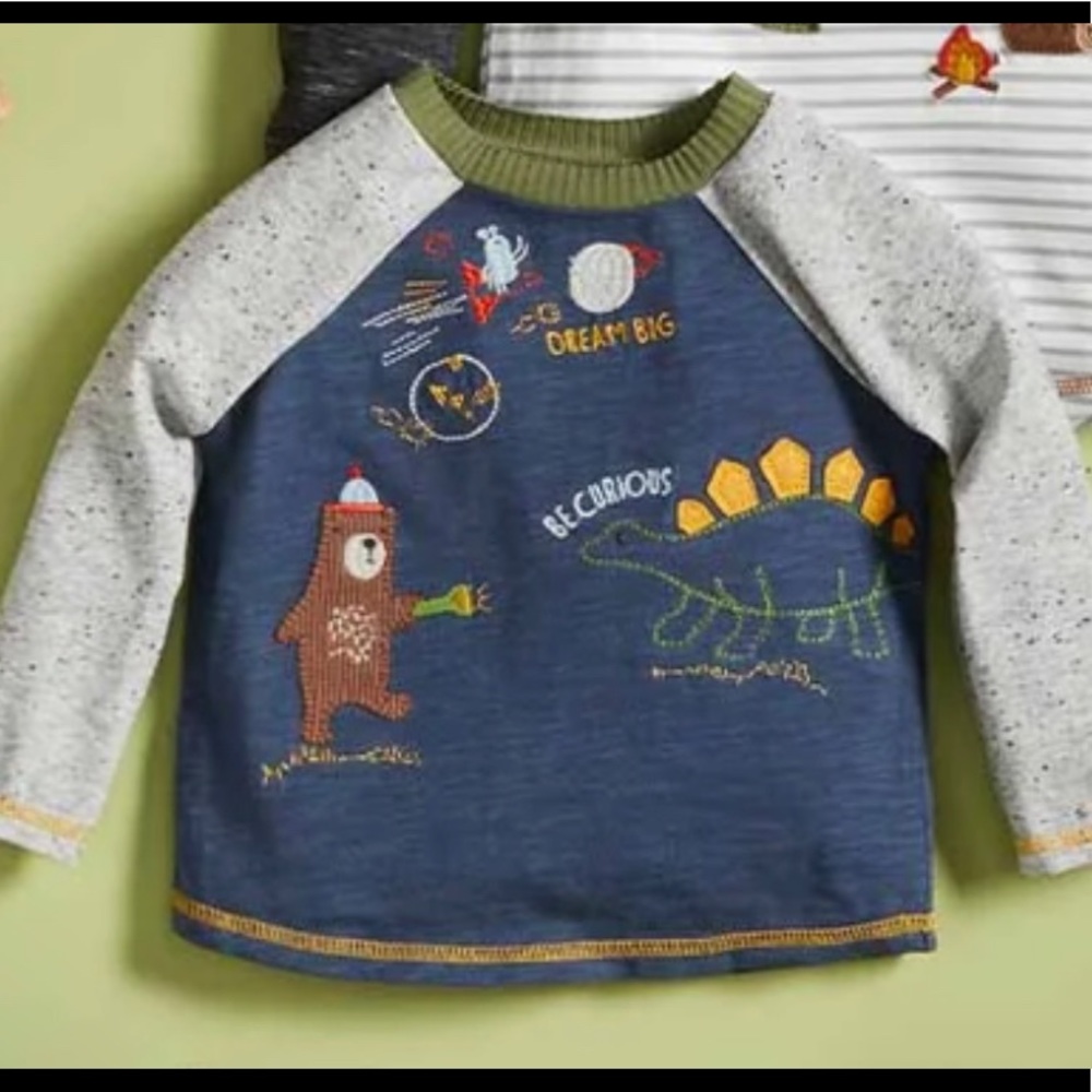 NWT Mud Pie Bear Dinosaur Dream Big Be Curious
Speckle Knit Tee - Picture 2 of 4